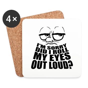 Roulez mes yeux - Dessous de verre (lot de 4) - blanc - Devant