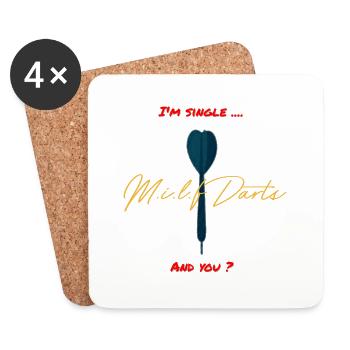 Célibataire et vous ? By MILFDARTS - Dessous de verre (lot de 4) - blanc - Devant