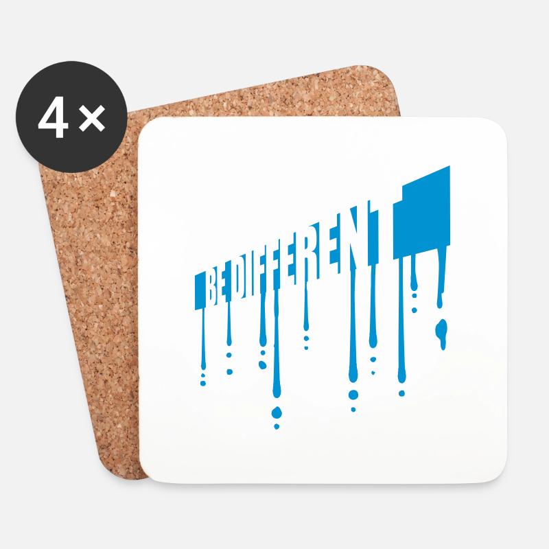 Be different Logo Design - Untersetzer (4er-Set) - Weiß