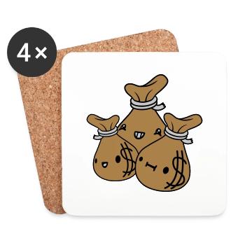 Money Bags Friends Team Crew - Coasters (set of 4) - white - Front