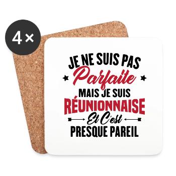 Je ne suis pas parfaite mais je suis Réunionnaise - Dessous de verre (lot de 4) - blanc - Devant