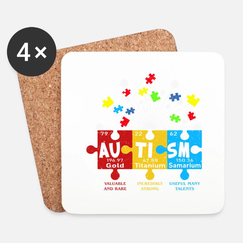Autismus Kampf Aufklärung Autist Autisten Puzzle - Untersetzer (4er-Set) - Weiß