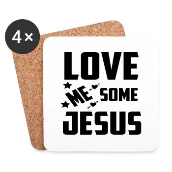 Love me some Jesus - Coasters (set of 4) - white - Front