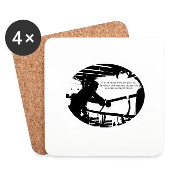 Motivation Quote Boxer Fighter Rocky Inspiration - Coasters (set of 4) - white - Front