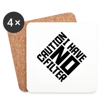 caution no filter Zitat - Untersetzer (4er-Set) - Weiß - Vorne