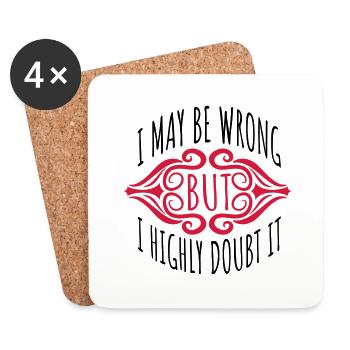 I may be wrong - Coasters (set of 4) - white - Front