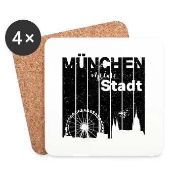 Munich - My City - Coasters (set of 4) - white - Front