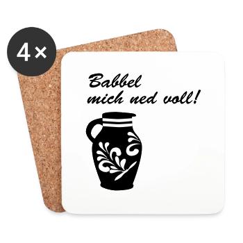 Babbel mich ned voll! #Bembel - Untersetzer (4er-Set) - Weiß - Vorne