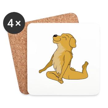 Golden Retriever macht Yoga Yogaliebhaber Geschenk - Untersetzer (4er-Set) - Weiß - Vorne