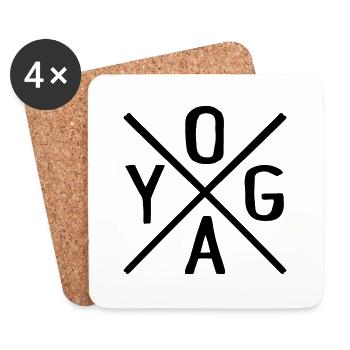 Yoga - Untersetzer (4er-Set) - Weiß - Vorne