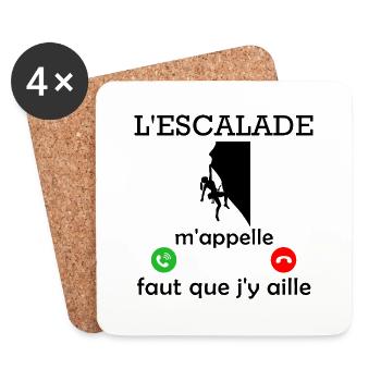 l escalade m appelle / femme alpiniste - Dessous de verre (lot de 4) - blanc - Devant