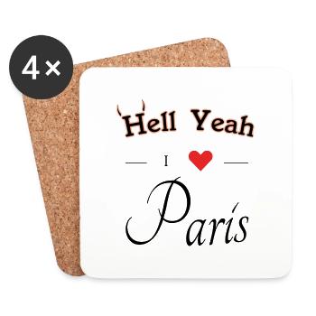 hell yeah i love Paris - Untersetzer (4er-Set) - Weiß - Vorne