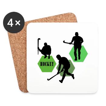 hockey field hockey hockey zone - Coasters (set of 4) - white - Front