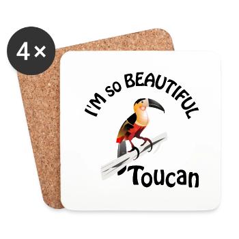 toucan - Dessous de verre (lot de 4) - blanc - Devant