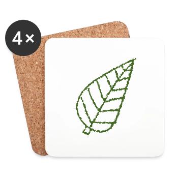 Leaves Tree Symbol Leaf Green - Coasters (set of 4) - white - Front