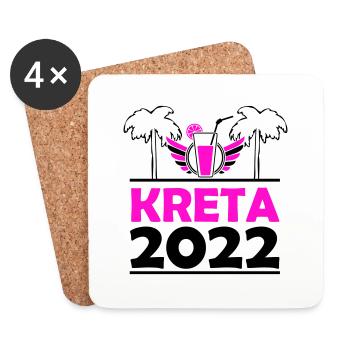 Kreta 2022 - Untersetzer (4er-Set) - Weiß - Vorne