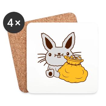 Easter big egg sack - Coasters (set of 4) - white - Front