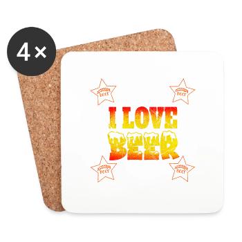 I love beer journée nationale amateurs de bière - Dessous de verre (lot de 4) - blanc - Devant