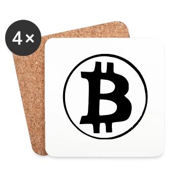 Bitcoin Crypto Currency Virtual Life Vector 4 - Coasters (set of 4) - white - Front