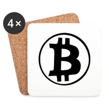 Bitcoin Crypto Currency New Virtual Life 3 - Coasters (set of 4) - white - Front