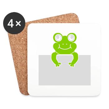 Present text Comic Frog - Coasters (set of 4) - white - Front