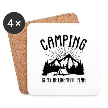 Camping is My Retirement Plan - Coasters (set of 4) - white - Front