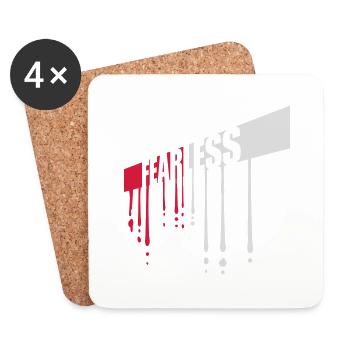 fearless Text Quote Design - Coasters (set of 4) - white - Front