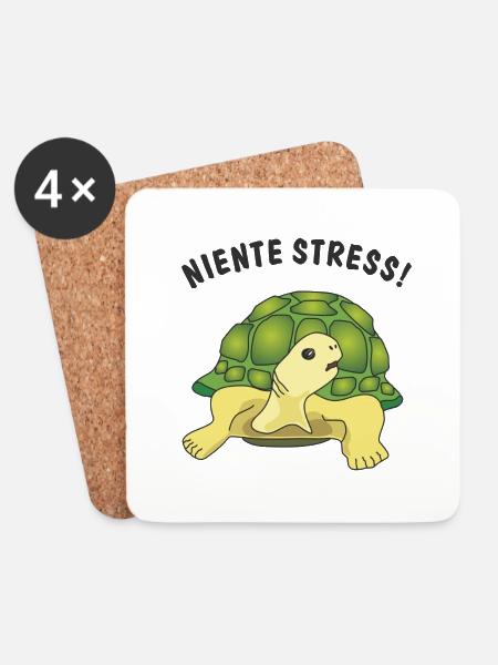 niente stress - Untersetzer (4er-Set) - Weiß