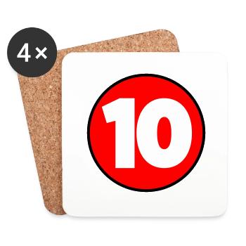 Geburtstag Birthday 10 - Untersetzer (4er-Set) - Weiß - Vorne