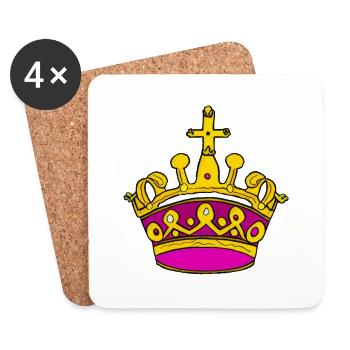 Krone König Königin Kaiser Majestät - Untersetzer (4er-Set) - Weiß - Vorne