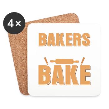 Les boulangers vont faire cuire des biscuits pâtisseries au gâteau - Dessous de verre (lot de 4) - blanc - Devant