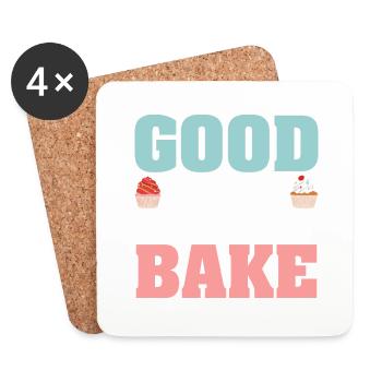Les bonnes choses viennent de ceux qui font cuire des tartes aux biscuits - Dessous de verre (lot de 4) - blanc - Devant