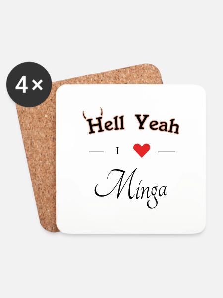 hell yeah i love minga - Untersetzer (4er-Set) - Weiß