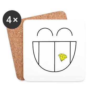 HAPPY BIT. DIAMOND SMILE. - Coasters (set of 4) - white - Front