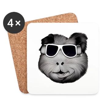 Guinea pig cool sunglasses funny design 16 - Coasters (set of 4) - white - Front