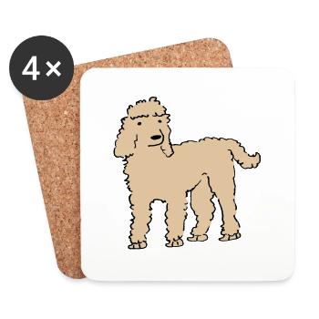 Caniche - Dessous de verre (lot de 4) - blanc - Devant