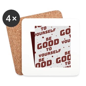 Soyez bon envers vous-même - Dessous de verre (lot de 4) - blanc - Devant