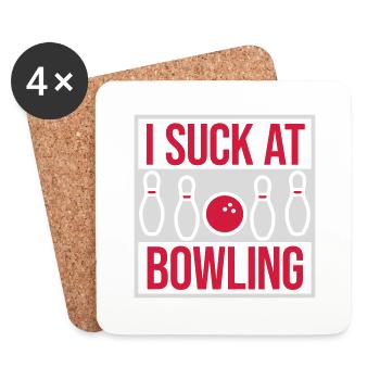 Je suis nul au bowling - Dessous de verre (lot de 4) - blanc - Devant