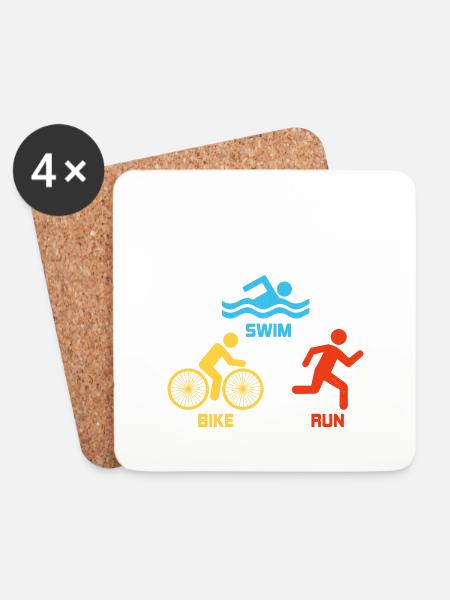 A threesome every weekend - Swim, Bike, Run Triath - Untersetzer (4er-Set) - Weiß