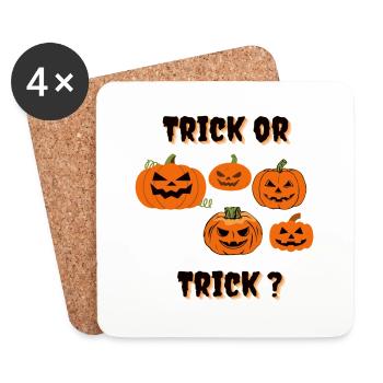 Halloween - Trick or trick - Dessous de verre (lot de 4) - blanc - Devant