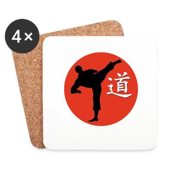 Kungfukämper et l’écriture signe dao - Dessous de verre (lot de 4) - blanc - Devant