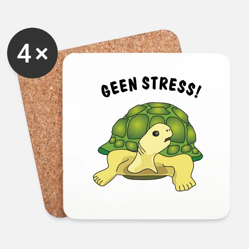 geen stress - Untersetzer (4er-Set) - Weiß