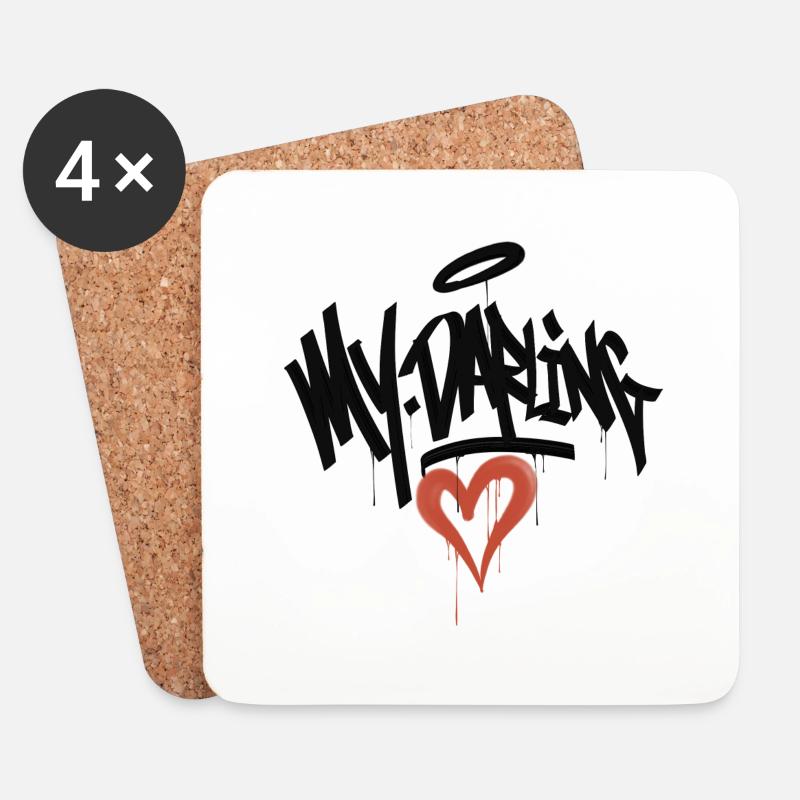 My Darling Graffiti - Coasters (set of 4) - white