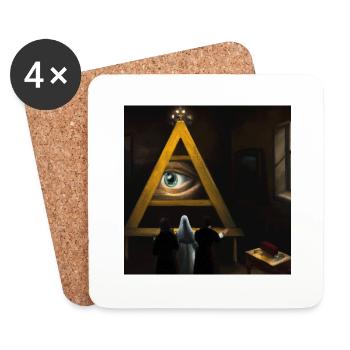 Secret Society All Seeing Eye - Coasters (set of 4) - white - Front