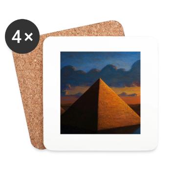 Great Pyramid - Coasters (set of 4) - white - Front