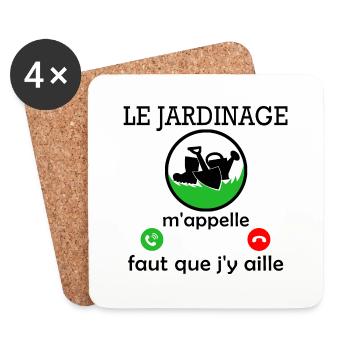 le jardinage m appelle / humour jardinière - Dessous de verre (lot de 4) - blanc - Devant