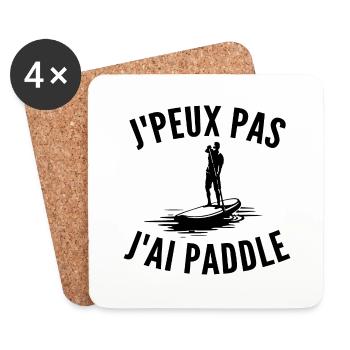 je peux pas j ai paddle - Dessous de verre (lot de 4) - blanc - Devant