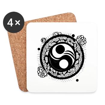 Yin Yang Zeichen Symbol Frieden glücklich 7 - Untersetzer (4er-Set) - Weiß - Vorne