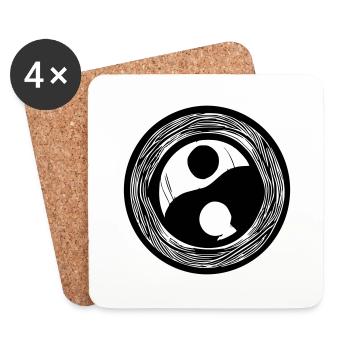 Yin Yang Zeichen Symbol Frieden Glück Vektor 11 - Untersetzer (4er-Set) - Weiß - Vorne