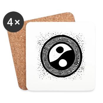 Yin Yang Zeichen Symbol Frieden glücklich 14 - Untersetzer (4er-Set) - Weiß - Vorne